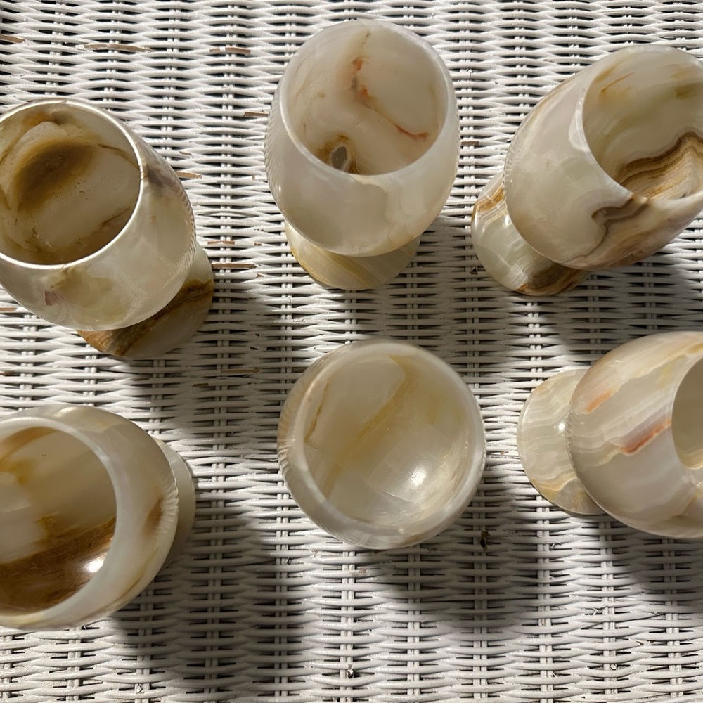 COPY - Marble wine glass man made white color